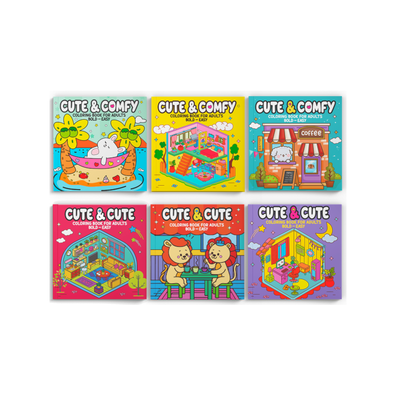 COLEÇÃO COLORING BOOK FOR ADULTS - BOLD EASY - KIT COM 6 LIVROS DE COLORIR ADULTO