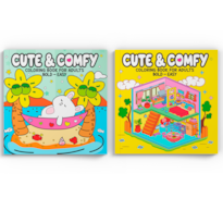 COLEÇÃO CUTE & COMFY COLORING BOOK FOR ADULTS - BOLD EASY - KIT COM 2 LIVROS DE COLORIR ADULTO