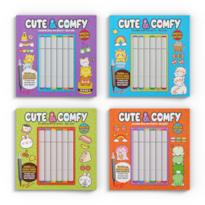 COLEÇÃO CUTE & COMFY COLORING BOOK SPECIAL - KIT COM 4 LIVROS + CANETAS
