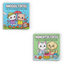 COLEÇÃO CUTE & COMFY COLORIR FOFO - KIT COM 2 LIVROS DE COLORIR ADULTO