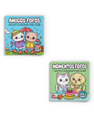 COLEÇÃO CUTE & COMFY COLORIR FOFO - KIT COM 2 LIVROS DE COLORIR ADULTO