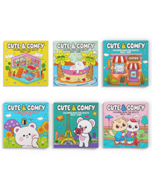 COLEÇÃO CUTE & COMFY EXTRA - KIT COM 6 LIVROS DE COLORIR ADULTO