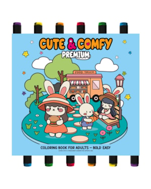 COLEÇÃO CUTE & COMFY - PREMIUM EDITION - LIVRO DE COLORIR ADULTO