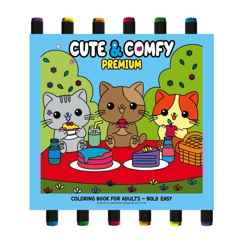 COLEÇÃO CUTE & COMFY - PREMIUM EDITION - LIVRO DE COLORIR ADULTO