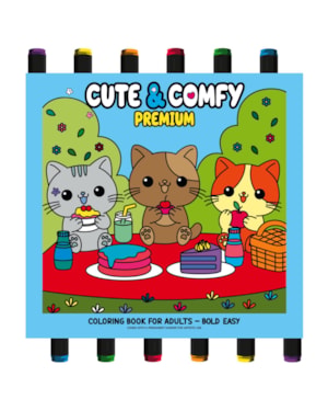 COLEÇÃO CUTE & COMFY - PREMIUM EDITION - LIVRO DE COLORIR ADULTO