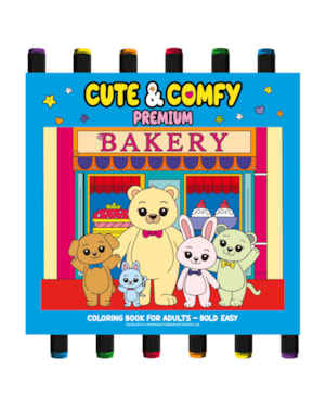COLEÇÃO CUTE & COMFY - PREMIUM EDITION - LIVRO DE COLORIR ADULTO
