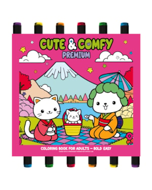 COLEÇÃO CUTE & COMFY - PREMIUM EDITION - LIVRO DE COLORIR ADULTO