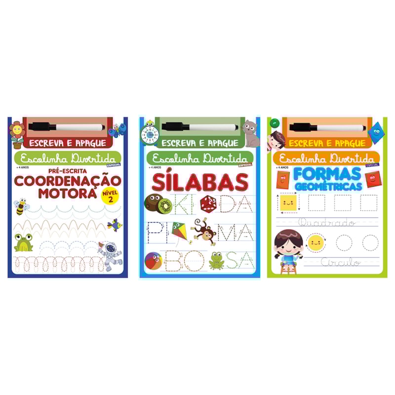 COLEÇÃO ESCOLINHA DIVERTIDA ESPECIAL - KIT COM 3 LIVROS