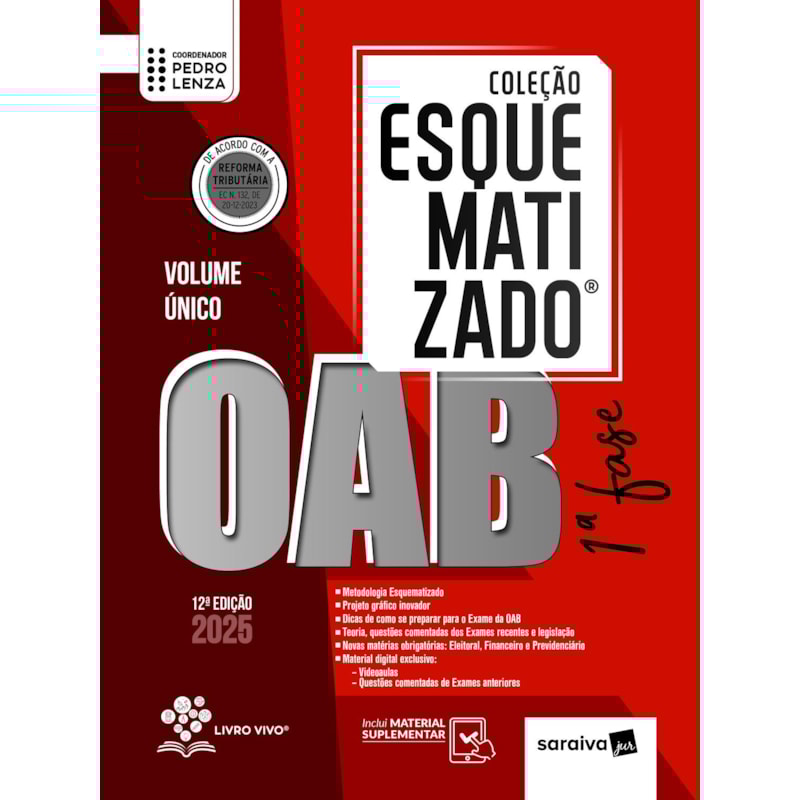 COLEÇÃO ESQUEMATIZADO - OAB 1ª FASE - VOLUME ÚNICO - 12ª EDIÇÃO 2025