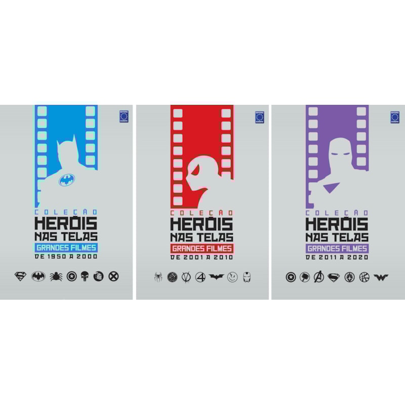 COLEÇÃO HERÓIS NAS TELAS - GRANDES FILMES (3 VOLUMES)