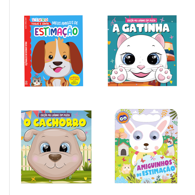 COLEÇÃO INFANTIL BICHINHOS DE ESTIMAÇÃO - KIT COM 4 LIVRINHOS