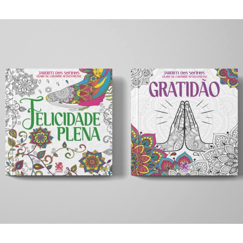 COLEÇÃO JARDIM DOS SONHOS | FELICIDADE PLENA + GRATIDÃO - LIVRO DE COLORIR ADULTO