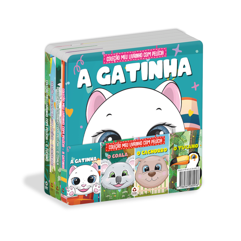 COLEÇÃO MEU LIVRINHO COM PELÚCIA - KIT COM 4 LIVRINHOS