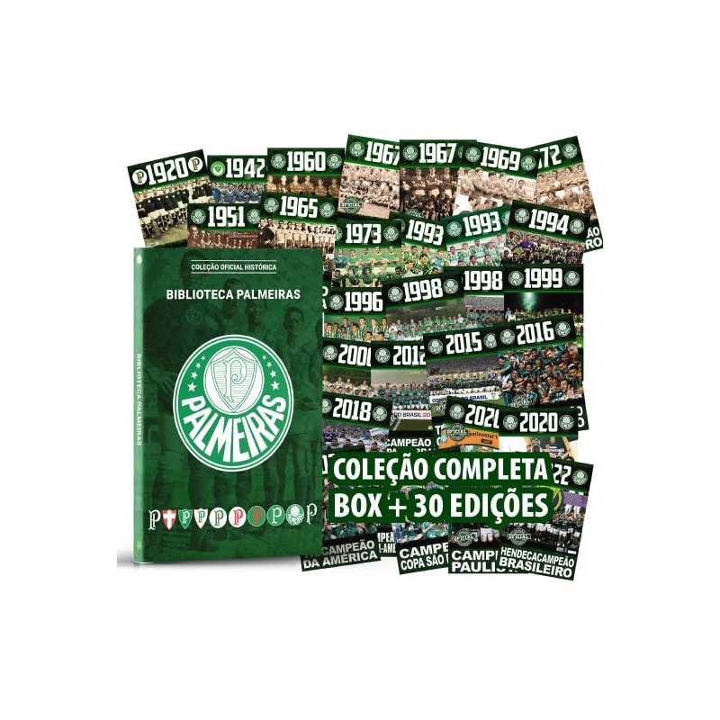 COLEÇÃO OFICIAL HISTÓRICO PALMEIRAS - BOX COMPLETO COM 30 PÔSTERES