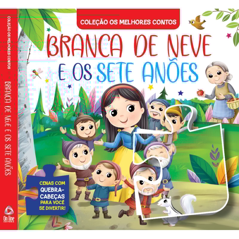 COLEÇÃO OS MELHORES CONTOS - BRANCA DE NEVE E OS SETE ANÕES | LIVRO QUEBRA-CABEÇA