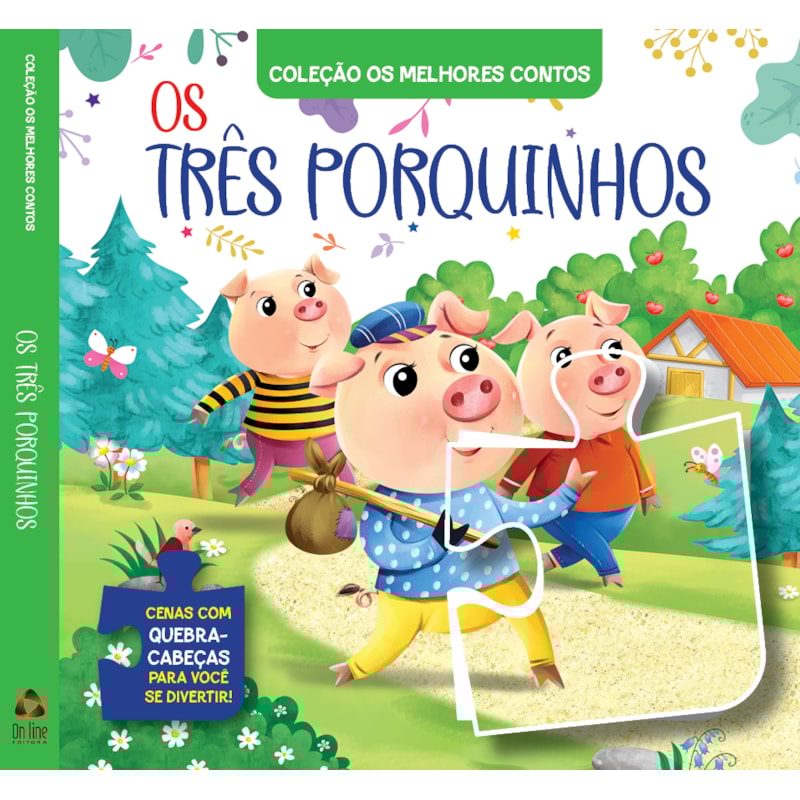 COLEÇÃO OS MELHORES CONTOS - OS TRÊS PORQUINHOS | LIVRO QUEBRA-CABEÇA