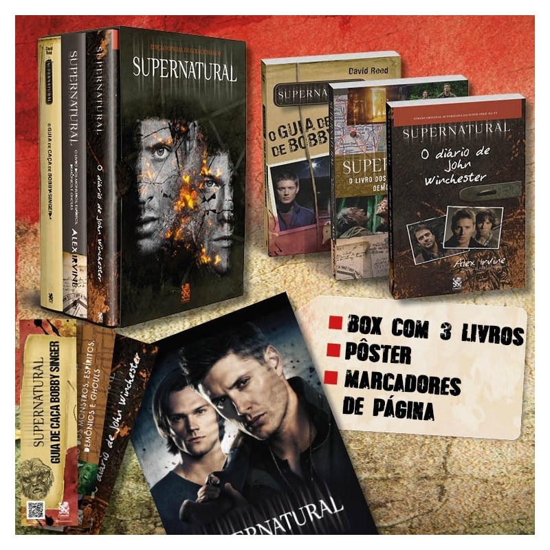 COLEÇÃO SUPERNATURAL - EDIÇÃO OFICIAL DE COLECIONADOR - BOX COM 3 LIVROS + PÔSTER + 3 MARCADORES