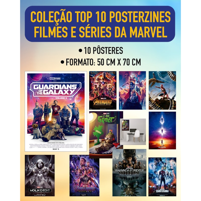 COLEÇÃO TOP 10 POSTERZINES FILMES E SÉRIES DA MARVEL