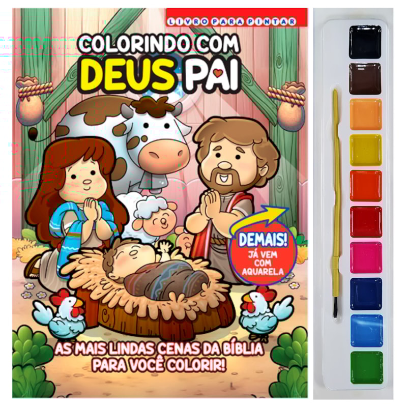 COLORINDO COM DEUS PAI LIVRO PARA PINTAR COM AQUARELA