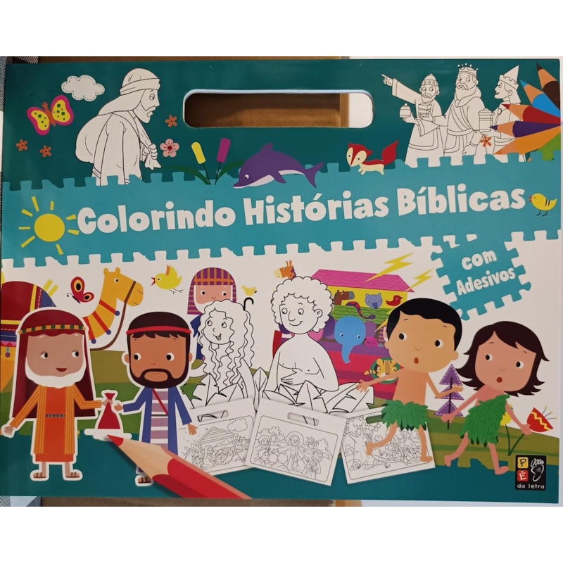 COLORINDO HISTORIAS BIBLICAS COM ADESIVOS