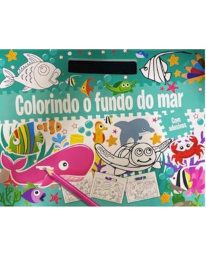 COLORINDO O FUNDO DO MAR - PRANCHETA DE COLORIR E ADESIVOS