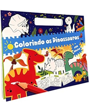 COLORINDO OS DINOSSAUROS COM ADESIVOS