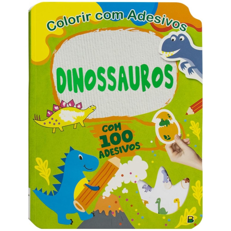 COLORIR COM ADESIVOS: DINOSSAUROS