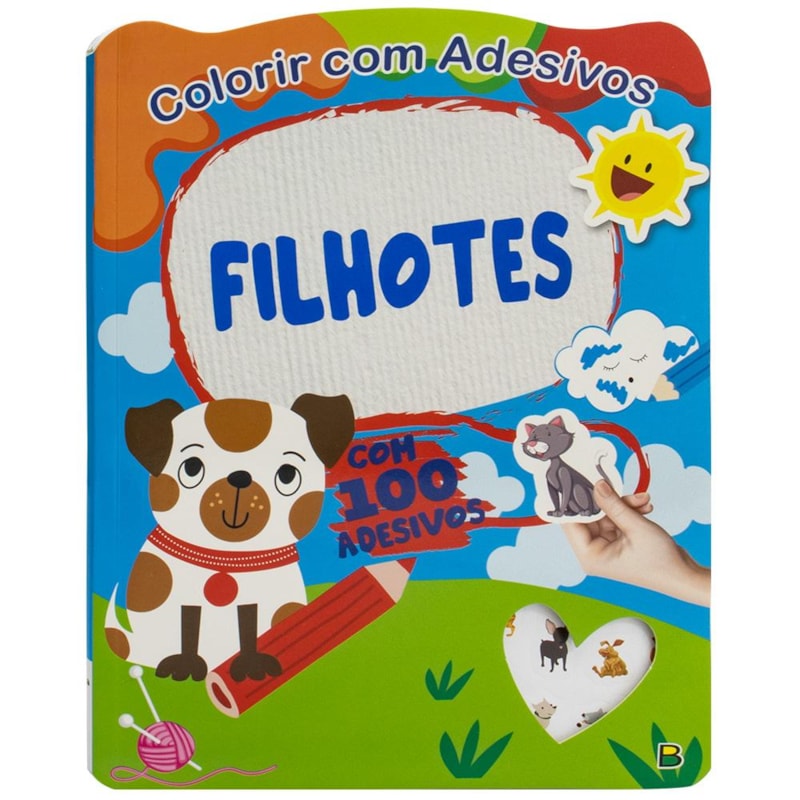 COLORIR COM ADESIVOS: FILHOTES