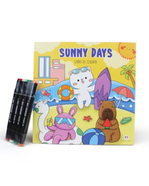 COLORIR SUNNY DAYS - LIVRO DE COLORIR COM 4 CANETINHAS