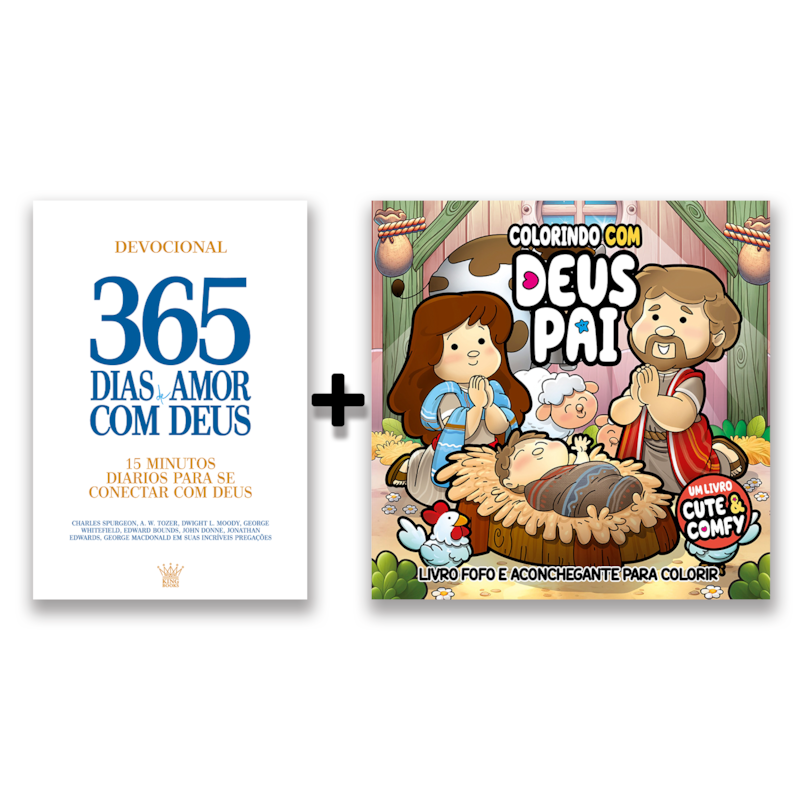 COMBO 365 DIAS - KIT LIVRO DEVOCIONAL + LIVRO DE COLORIR FOFO