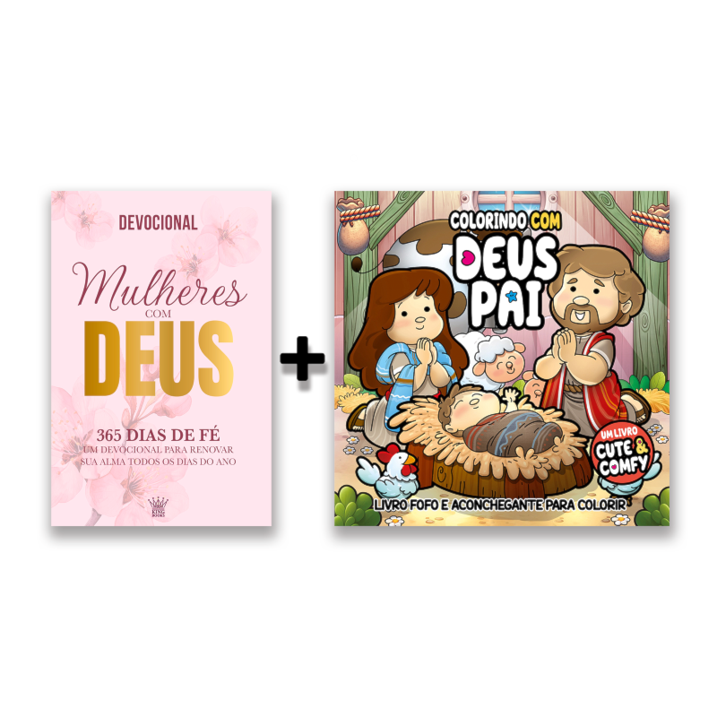 COMBO 365 DIAS - KIT LIVRO DEVOCIONAL + LIVRO DE COLORIR FOFO