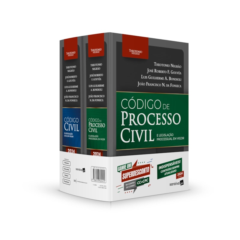 COMBO CÓDIGO CIVIL E PROCESSO CIVIL - LEGISLAÇÃO PROCESSUAL EM VIGOR - 16ª EDIÇÃO 2024