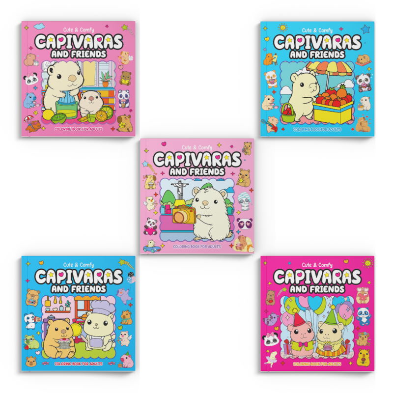 COMBO CUTE & COMFY CAPIVARAS AND FRIENDS - KIT COM 5 LIVROS