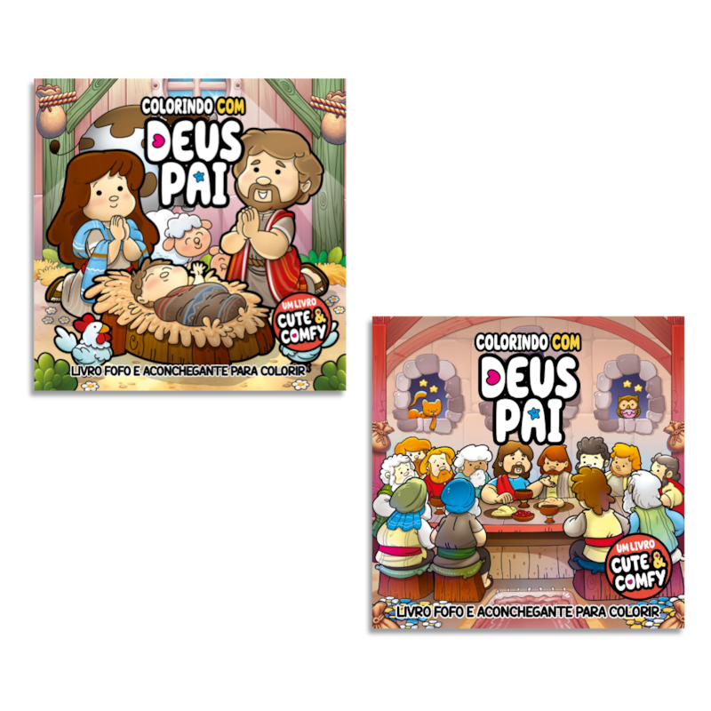 COMBO CUTE & COMFY COLORINDO COM DEUS PAI EDIÇÃO 01 - KIT COM 2 LIVROS