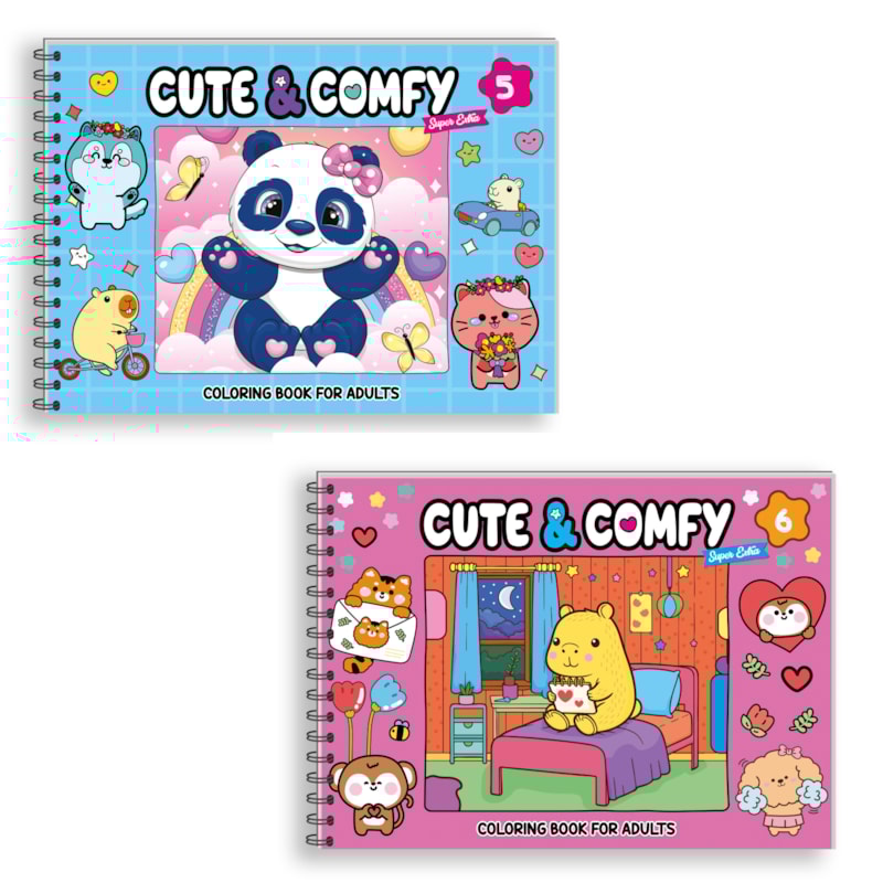 COMBO CUTE & COMFY SUPER EXTRA 03 - KIT COM 2 LIVROS - CAPA DURA HOLOGRÁFICA