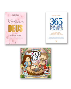 COMBO DEVOCIONAL - KIT COM 2 LIVROS DEVOCIONAIS + LIVRO DE COLORIR FOFO