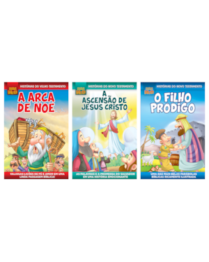COMBO QUADRINHOS BÍBLICOS - KIT COM 3 QUADRINHOS
