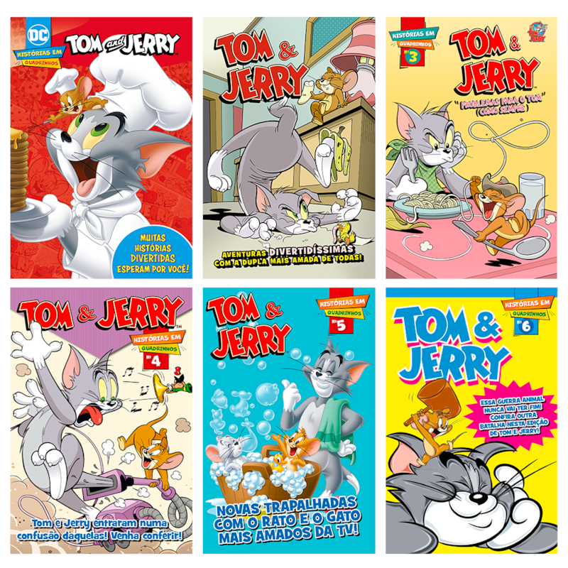 COMBO QUADRINHOS TOM E JERRY - KIT COM 6 QUADRINHOS