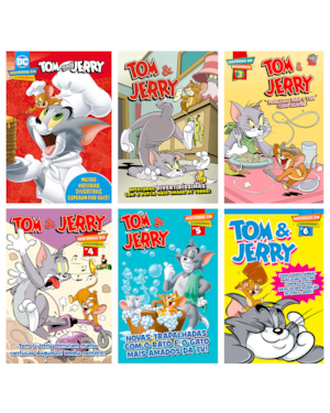 COMBO QUADRINHOS TOM E JERRY - KIT COM 6 QUADRINHOS