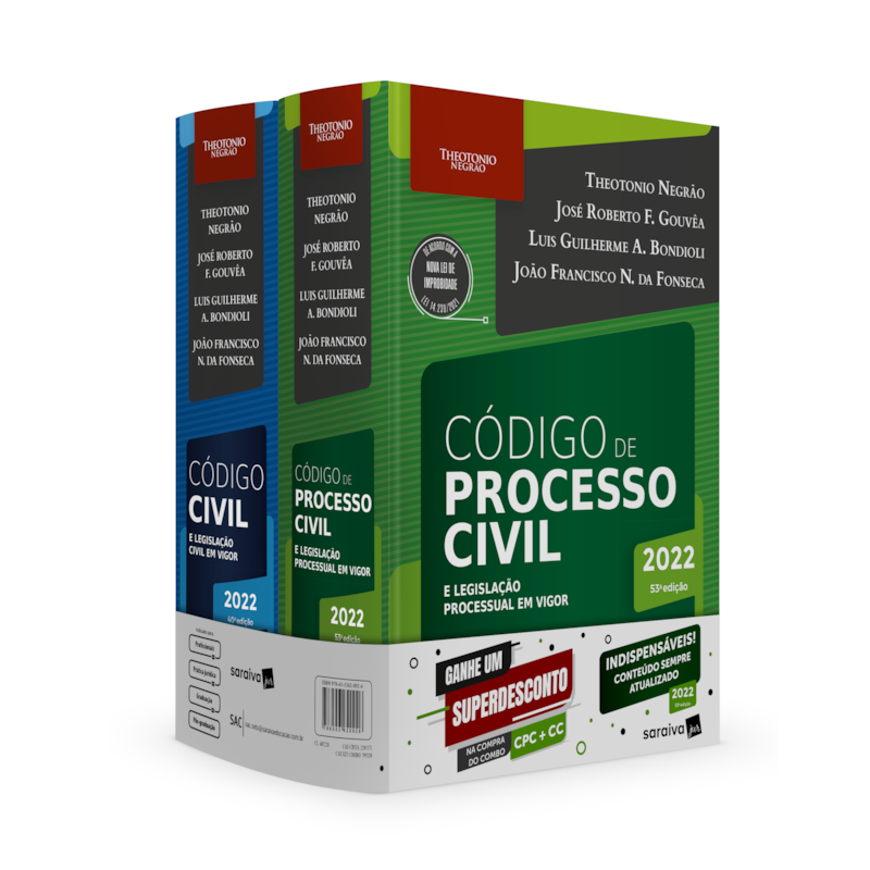 COMBO TN - CÓDIGO CIVIL E CÓDIGO PROCESSO CIVIL - 14ª EDIÇÃO 2022