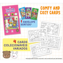COMFY AND COZY 4 CARDS PARA COLORIR E COLECIONAR