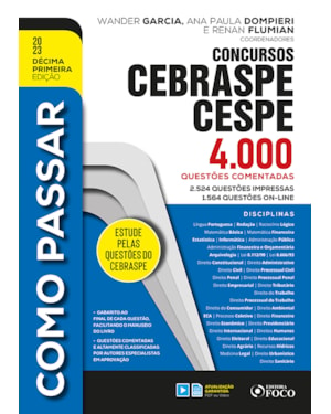 COMO PASSAR EM CONCURSOS CEBRASPE / CESPE - 4.000 QUESTÕES COMENTADAS - 11ª ED - 2023