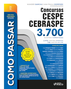 Como Passar em Concursos CESPE - CEBRASPE - 3.700 Questões Comentadas - 12ª Ed - 2026