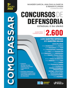 COMO PASSAR EM CONCURSOS DE DEFENSORIA - 2.600 QUESTÕES COMENTADAS - 5ª ED - 2022
