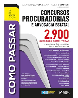 COMO PASSAR EM CONCURSOS DE PROCURADORIAS E ADVOCACIA ESTATAL - 2.900 QUESTÕES COMENTADAS - 6ª ED - 2023