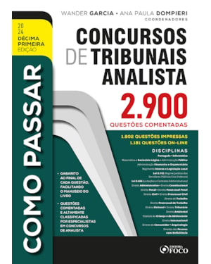 COMO PASSAR EM CONCURSOS DE TRIBUNAIS ANALISTA - 2.900 QUESTÕES COMENTADAS - 11ª ED - 2024