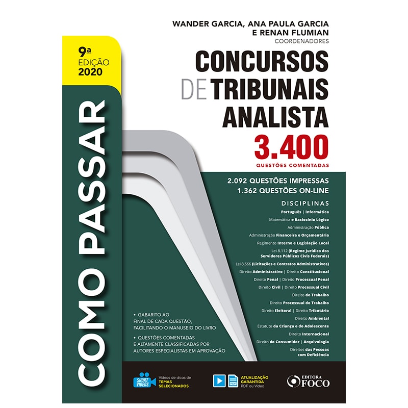 COMO PASSAR EM CONCURSOS DE TRIBUNAIS: ANALISTA 2020 - 9ª EDIÇÃO