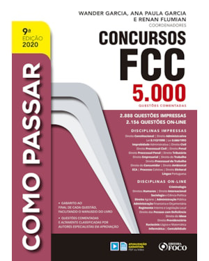 COMO PASSAR EM CONCURSOS FCC - 5.000 QUESTÕES COMENTADAS - 9ª ED - 2020