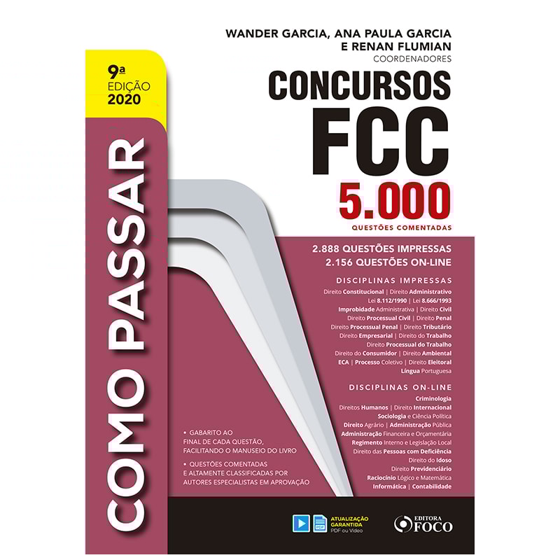 COMO PASSAR EM CONCURSOS FCC - 5.000 QUESTÕES COMENTADAS - 9ª ED - 2020