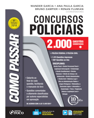 COMO PASSAR EM CONCURSOS POLICIAIS - 2.000 QUESTÕES - 4ª EDIÇÃO - 2018